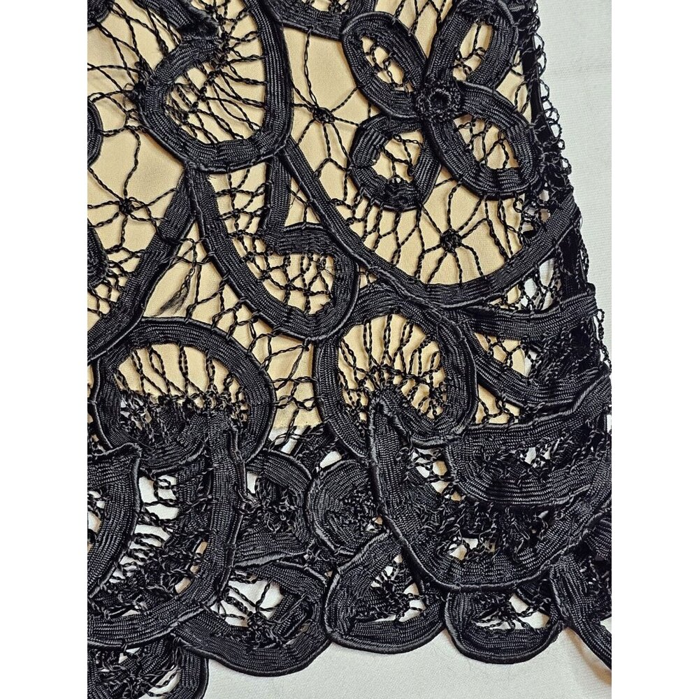 Black Lace & Silk Lining Mini Skirt By 3.1 Philip Lim Women's Sz 2 Cocktail Boho - Picture 3 of 12